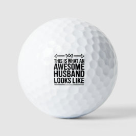Fantastische Ehemann-Kronen-Typografie Golfball