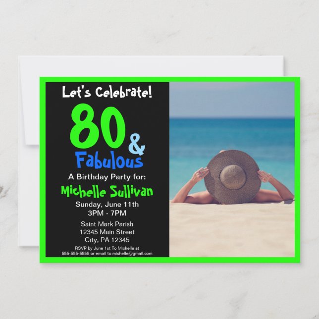 Fantastische Einladung zum Tropischen Foto (Vorderseite)