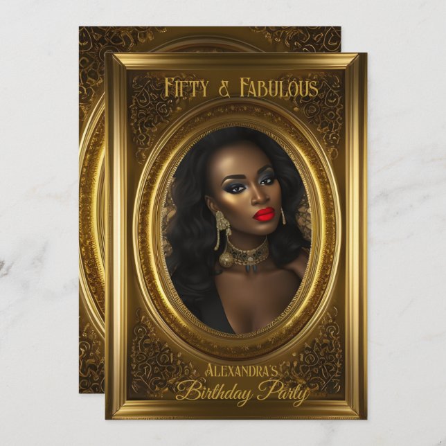 Fantastische Elegante Foto Geburtstagsparty Altes  Einladung (Vorne/Hinten)