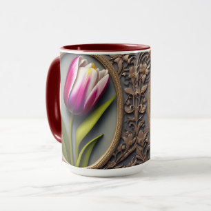 Fantastische Eleganz: Rosa Tulip im Jugendstil-Des Tasse
