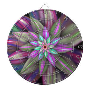 Fantastische farbenfrohe exotische Blume Dartscheibe