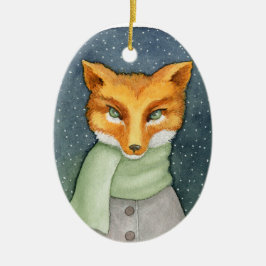 Fantastische Fox-Weihnachtsverzierung Keramik Ornament