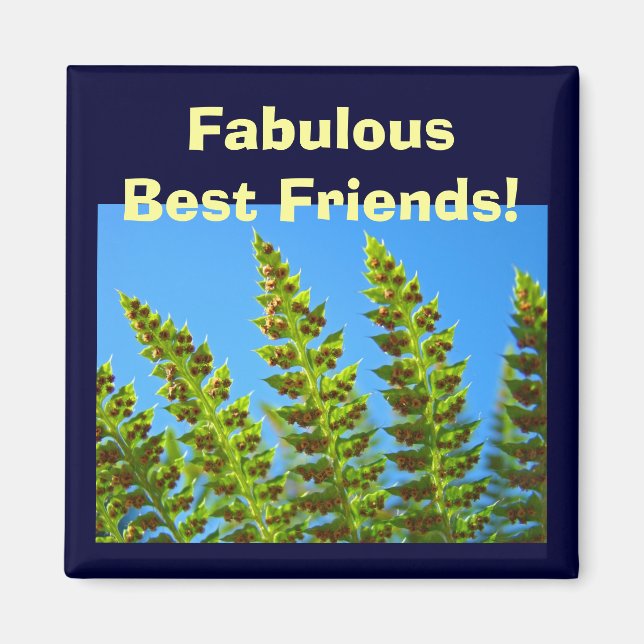 Fantastische Freunde! Magnete Green Fern Fronds (Vorne)