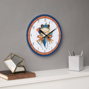 Fantastische Froschkunst Große Wanduhr