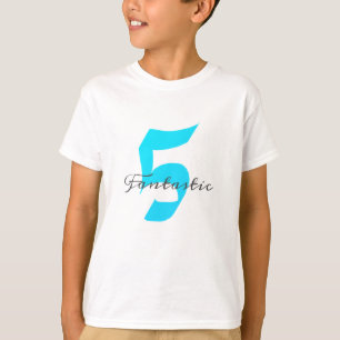 Fantastische Fünf-Jungen 5. Geburtstag Aquamarines T-Shirt