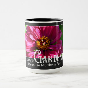 Fantastische Gartenarbeit Sprichwort Rosa Blütenzi Tasse