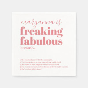 Fantastische Geburtstagsfacts Pink Personalisiert Serviette