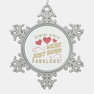 Fantastische Gemini für Frauen Schneeflocken Zinn-Ornament