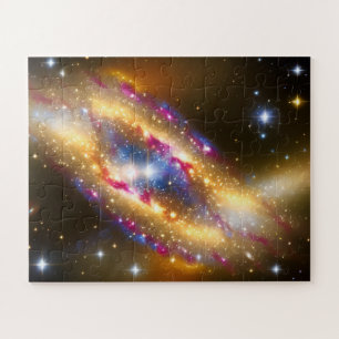 Fantastische Gold Blau und Rosa Spaß künstlerische Puzzle