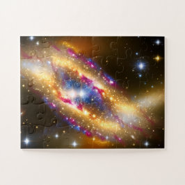 Fantastische Gold Blue and Pink Fun Artistic Cosmo Puzzle
