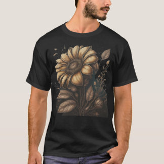 Fantastische goldene Blume T-Shirt