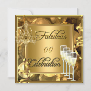 Fantastische Goldene Champagner Einladung