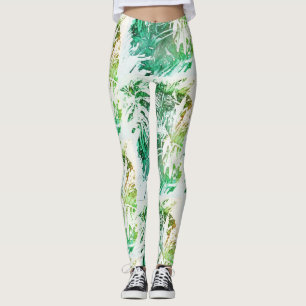 Fantastische grüne Palme-Blatt-Leggings Leggings
