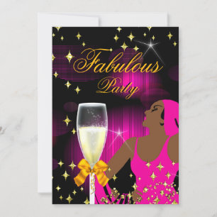 Fantastische heiße rosa Glitter-Diva-Geburtstagsfe Einladung