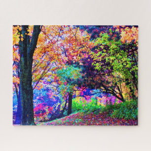 Fantastische Herbstfarben Herbstlaub Bäume Landsch Puzzle