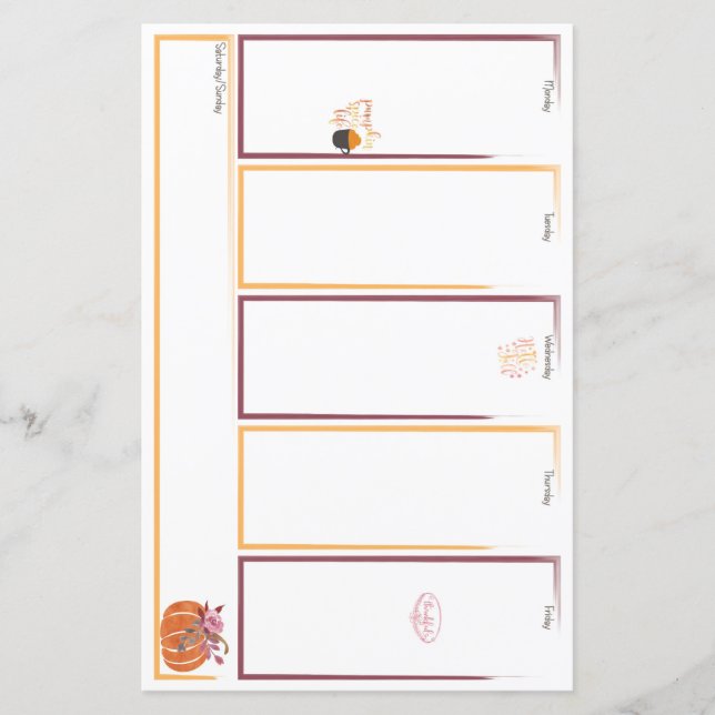 Fantastische Herbstwoche-Betrachter-Plannereinlage (Vorderseite)