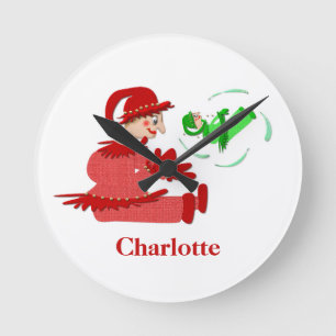 Fantastische Holzspielfiguren Runde Wanduhr