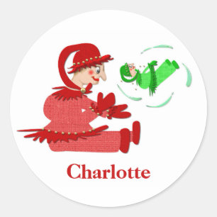 Fantastische Holzspielfiguren Runder Aufkleber