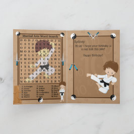 Fantastische Jungs Karate Word Suche glücklich Geb Karte