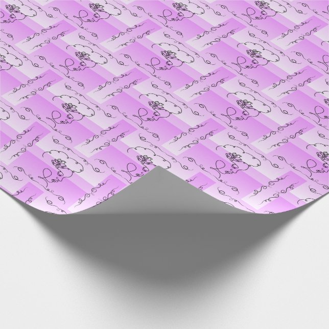 Fantastische Kulisse: Lavendel Line Kunstgeschenk  Geschenkpapier (Ecke)