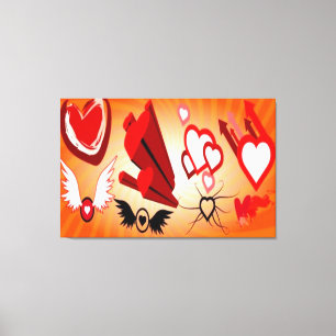 FANTASTISCHE LEINWAND KUNST - HERZEN - LIEBE - WAL