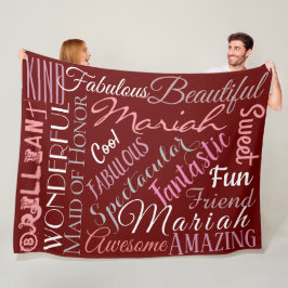 Fantastische Maid of Honor Personalisierte Namen ' Fleecedecke