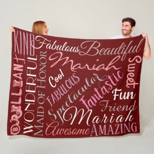 Fantastische Maid of Honor Personalisierte Namen ' Fleecedecke