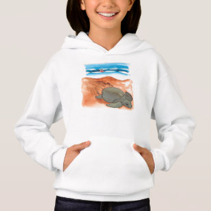 Fantastische Meerschildkröten-Strandmädchen Hoodie