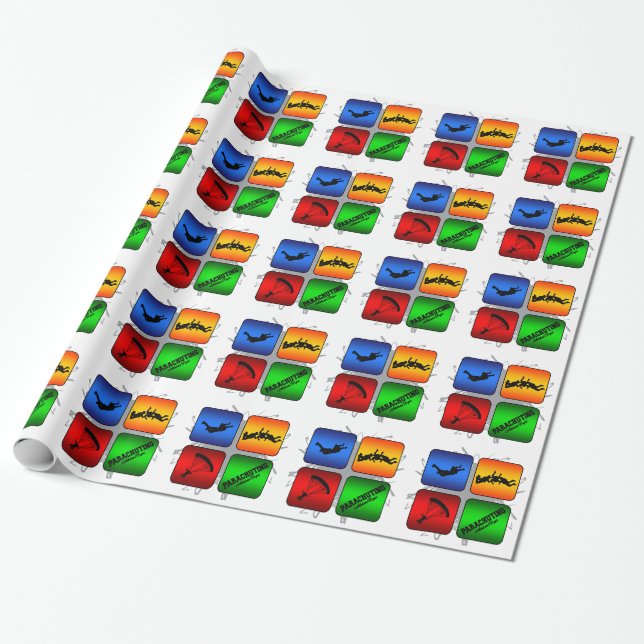 Fantastische mit Fallschirm abspringende Geschenkpapier (Ungerollt)
