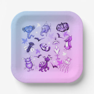 Fantastische Monster für Halloween  Pappteller