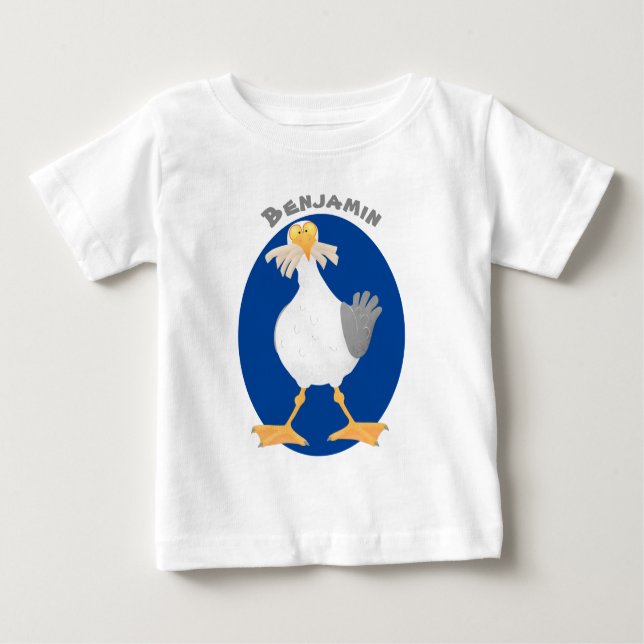 Fantastische Möwe mit Pommes frites Cartoon Baby T-shirt (Vorderseite)