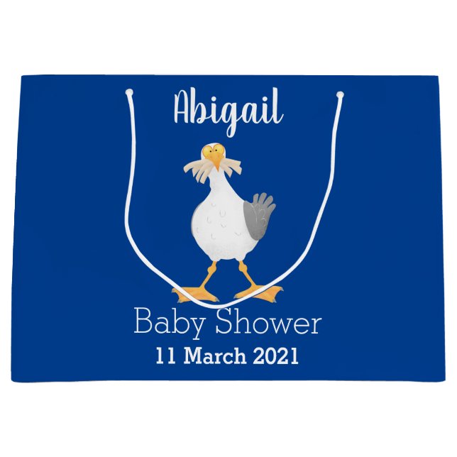 Fantastische Möwe mit Pommes frites Cartoon Große Geschenktüte (Vorderseite)