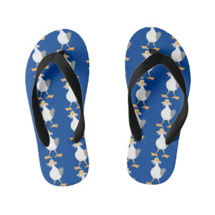 Fantastische Möwe mit Pommes frites Cartoon Kinderbadesandalen