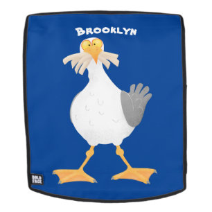 Fantastische Möwe mit Pommes frites Cartoon Rucksack