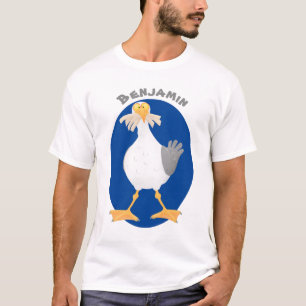 Fantastische Möwe mit Pommes frites Cartoon T-Shirt