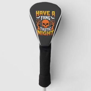 Fantastische Nacht Halloween-Schädel und Fledermäu Golf Headcover