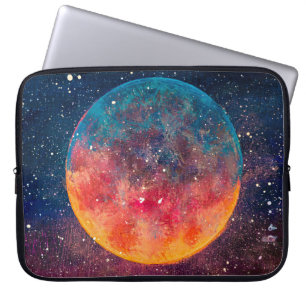 Fantastische Ölmalerei schöner großer Planet Mond Laptopschutzhülle