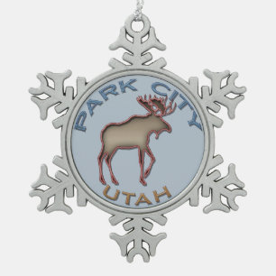 Fantastische Park- Cityschneeflocke-Verzierung Schneeflocken Zinn-Ornament