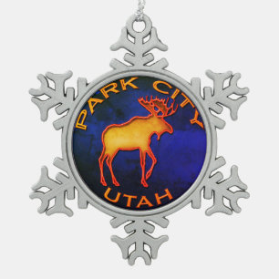 Fantastische Park- Cityschneeflocke-Verzierung Schneeflocken Zinn-Ornament