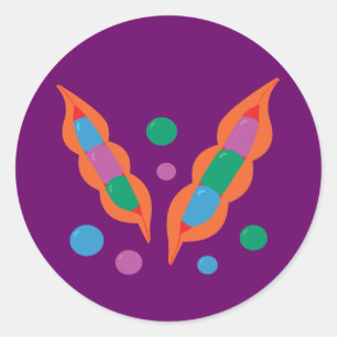 Fantastische Peapods Runder Aufkleber