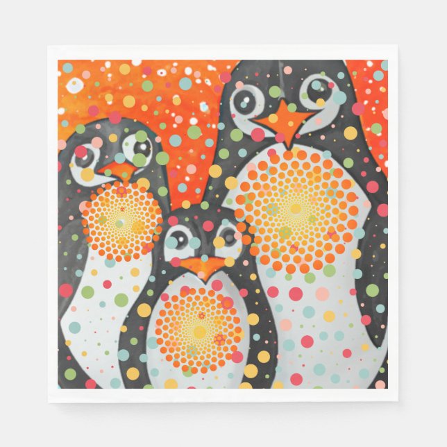 Fantastische Penguins Kollektion Serviette (Vorderseite)