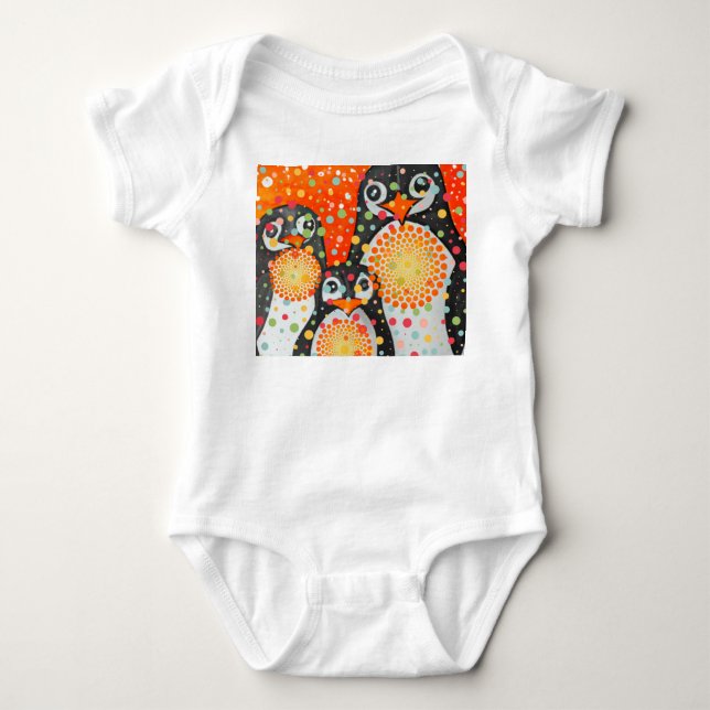 Fantastische Pinguine Baby Strampler (Vorderseite)