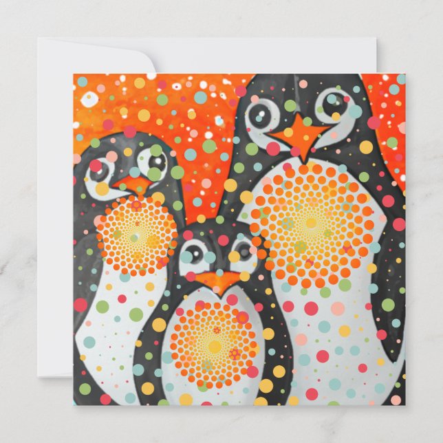 Fantastische Pinguine Feiertagskarte (Vorderseite)