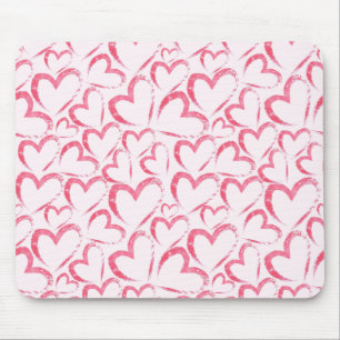 Fantastische Pinselstrich-Herzen Mousepad
