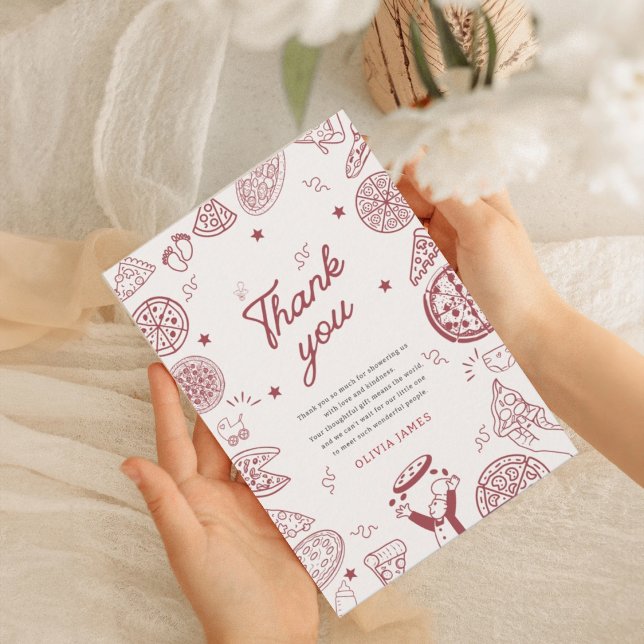 Fantastische Pizzeria Baby Dusche Dankeskarte (Von Creator hochgeladen)