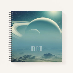 Fantastische Planeten Weltraum-Traumlandschaft Per Notizbuch
