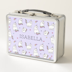 Fantastische Regenbogenkatzen Metall-Lunchbox Metall Brotdose