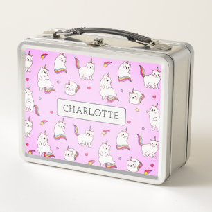 Fantastische Regenbogenkatzen Metall-Lunchbox Metall Brotdose