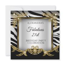 Fantastische Schwarz-Weiß-Zebra-Goldene 21. Geburt