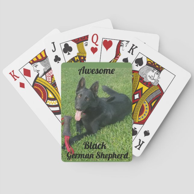 Fantastische schwarze Schäferhund-Spielkarten Spielkarten (Rückseite)